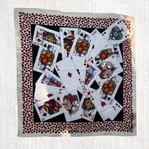 Moschino Playing Card Print Silk Scarf